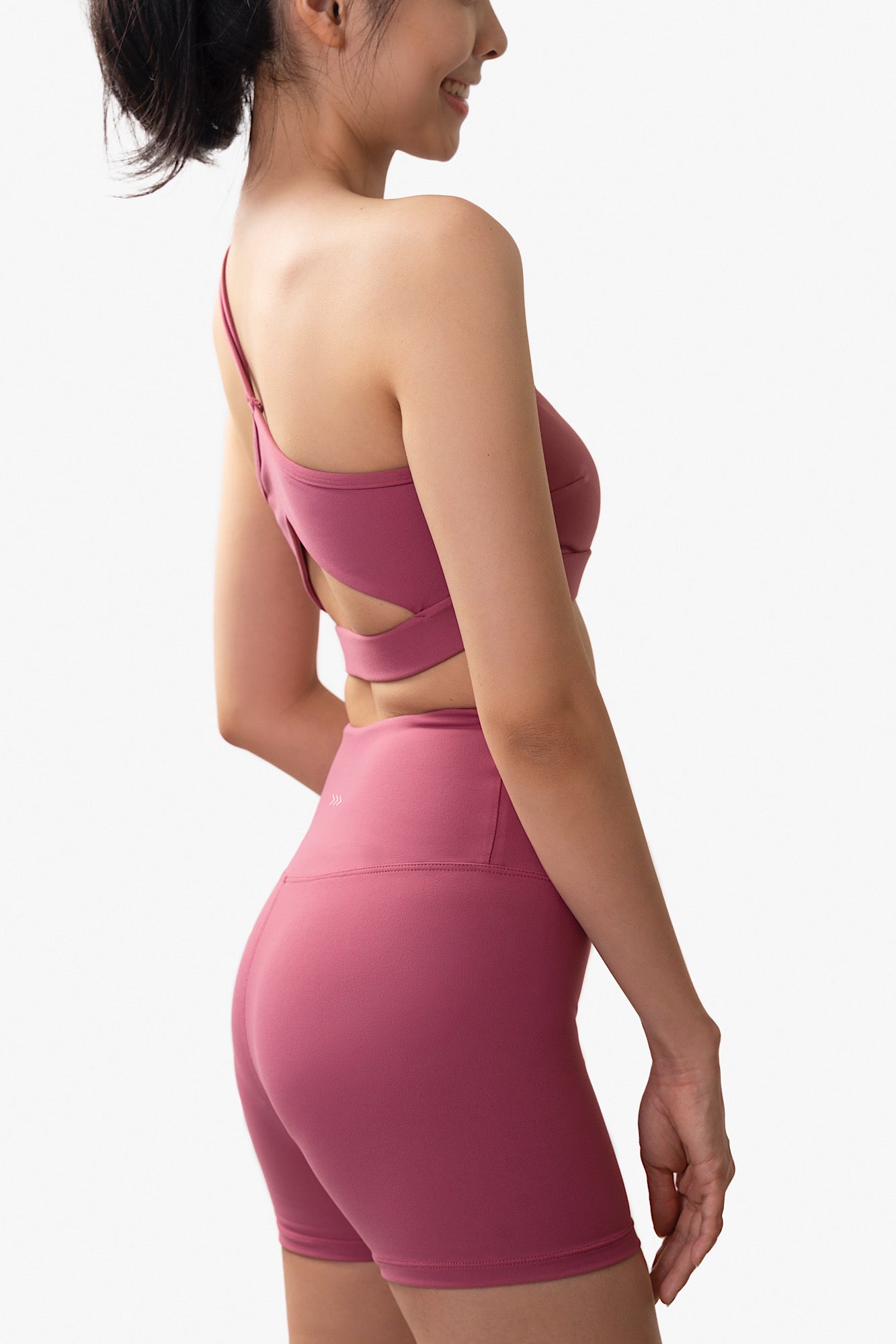 Mesh High Waist Bottom in Rose Wine